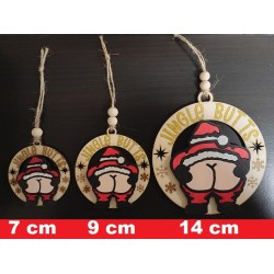 Decorazioni natalizie divertenti in legno addobbi Babbo Natale