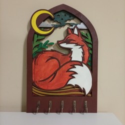 Portachiavi da parete in legno appendichiavi da muro - Volpe