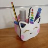 Portapenne in legno personalizzato Unicorno