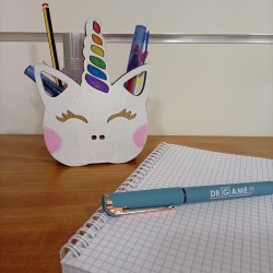 Portapenne in legno personalizzato Unicorno
