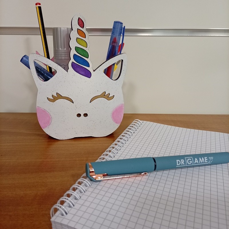 Portapenne in legno personalizzato Unicorno