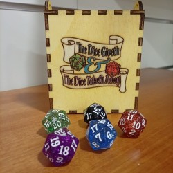 Scatola portadadi in legno "The Dice Giveth. The Dice Taketh Away"