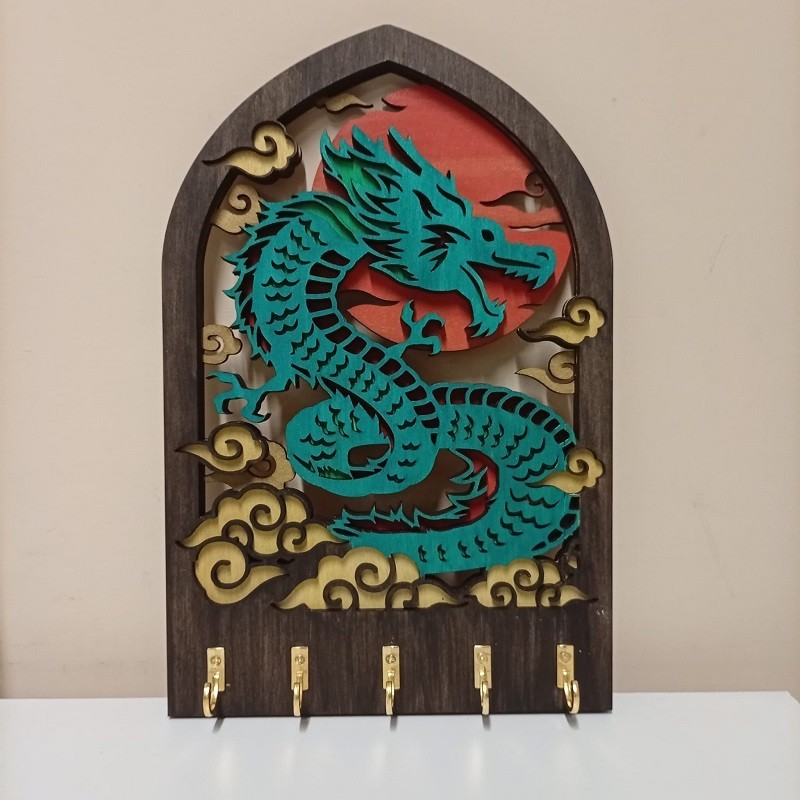Portachiavi da parete in legno appendichiavi da muro - Dragone