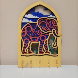 Portachiavi da parete in legno appendichiavi da muro - Elefante